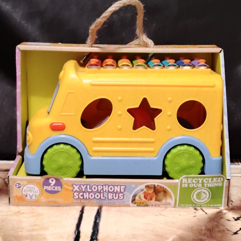 Xylophone School Bus - 9 Piece Shape & Sort, Color & Sounds Educational Toy